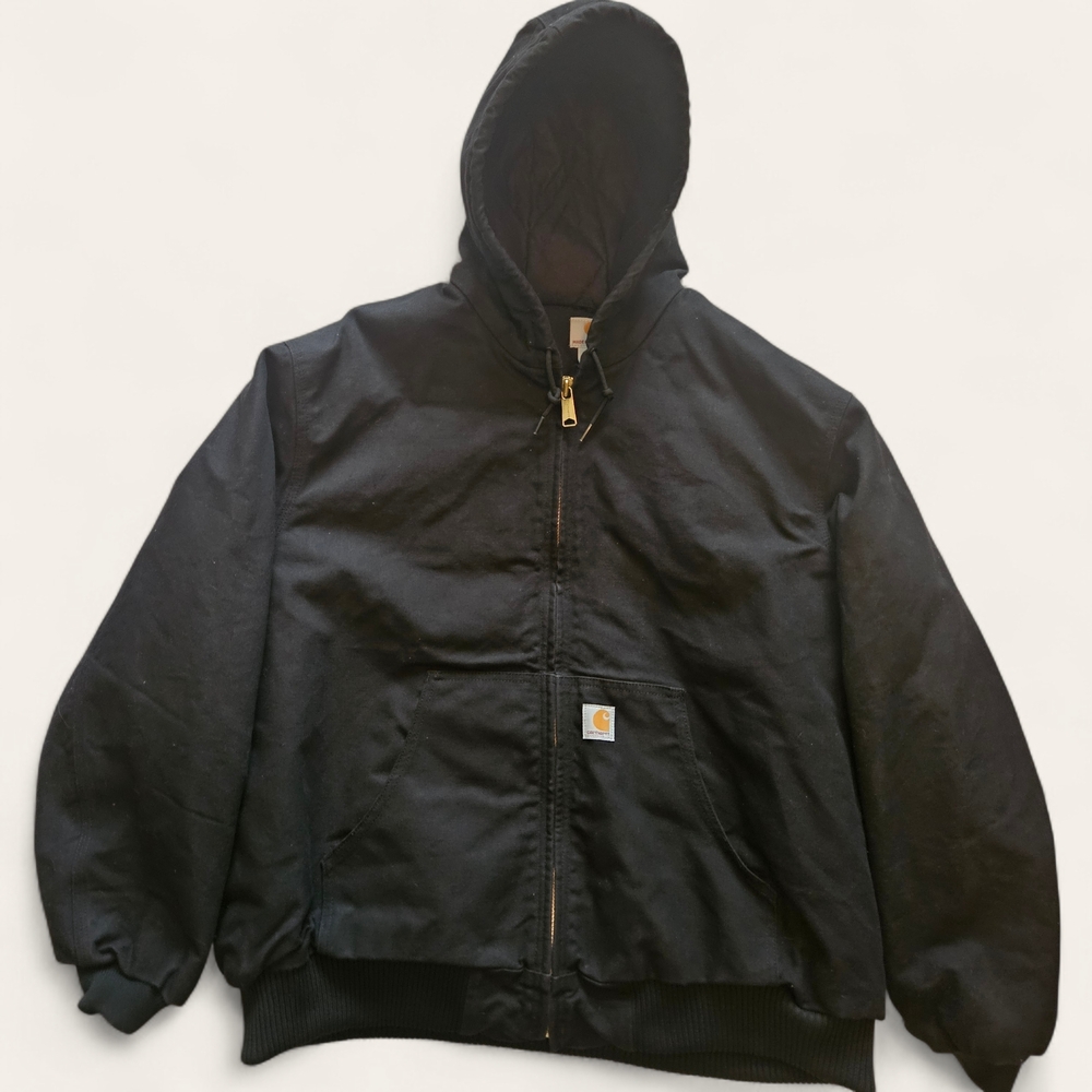 Carhartt‎ Active Jacket Mens 2XL Duck Canvas Black USA Made Workwear
